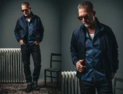 &Sons Rebel Harrington Jacket Navy