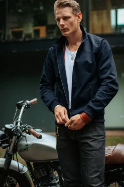&Sons Rebel Harrington Jacket Navy
