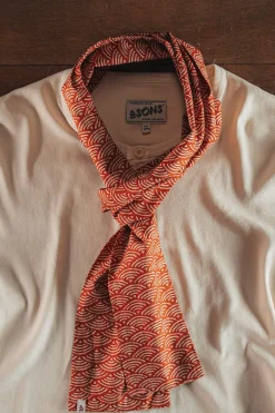 &Sons Red Waves Scarf