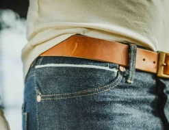 &Sons Tan Leather Belt