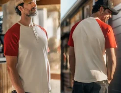 &Sons The Chariot Henley Shirt Raw/Red