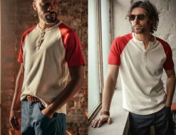 &Sons The Chariot Henley Shirt Raw/Red