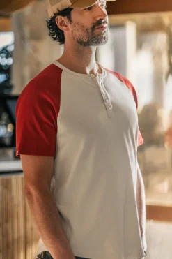 &Sons The Chariot Henley Shirt Raw/Red