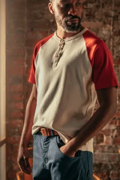&Sons The Chariot Henley Shirt Raw/Red