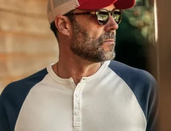 &Sons The Chariot Henley Shirt Raw/Indigo