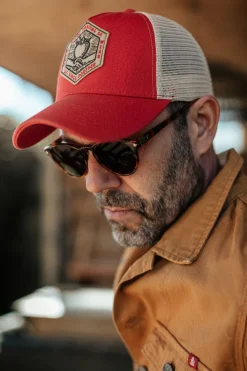 &Sons Union Trucker Cap Vintage Red