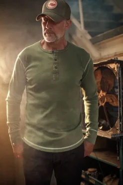 The New Elder Henley Shirt Army Green