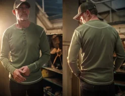 The New Elder Henley Shirt Army Green