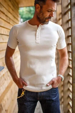 The New Elder Henley Short Sleeve Shirt Raw