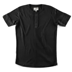 The New Elder Henley Short Sleeve Shirt Black