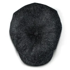 Thompson Baker Boy Hat- Black Herringbone