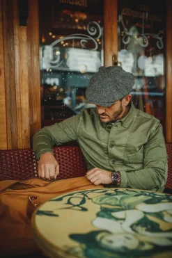 Thompson Baker Boy Hat- Grey Herringbone
