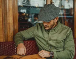 Thompson Baker Boy Hat- Grey Herringbone