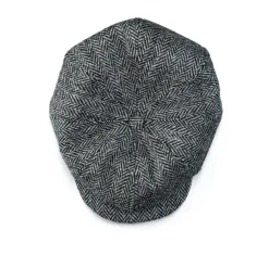 Thompson Baker Boy Hat- Grey Herringbone