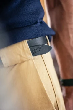 Virgil Thin Black Leather Belt