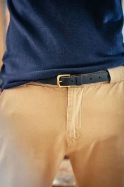 Virgil Thin Black Leather Belt