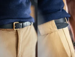 Virgil Thin Black Leather Belt