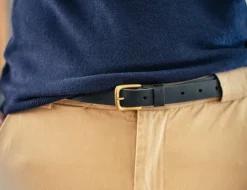 Virgil Thin Black Leather Belt