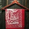 Woodcut Bandana Red