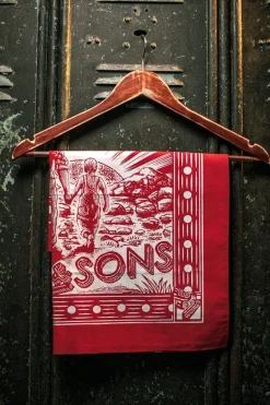 Woodcut Bandana Red