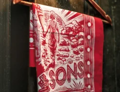 Woodcut Bandana Red